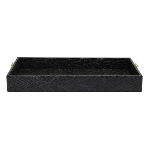 Black Croc Leather Tray Geo